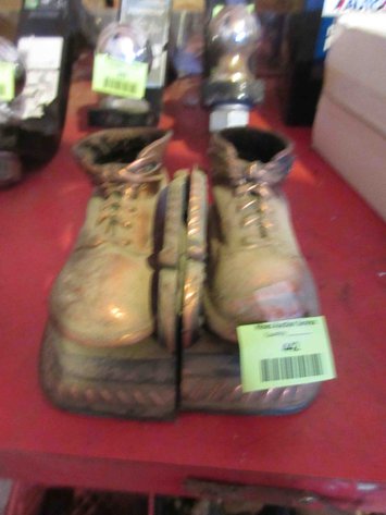 Image for Pair of copper plate metal baby shoe bookends