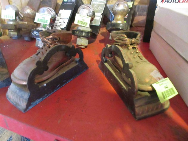 Image for Pair of copper plate metal baby shoe bookends