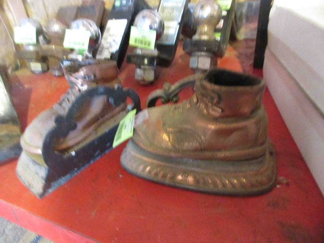 Image for Pair of copper plate metal baby shoe bookends