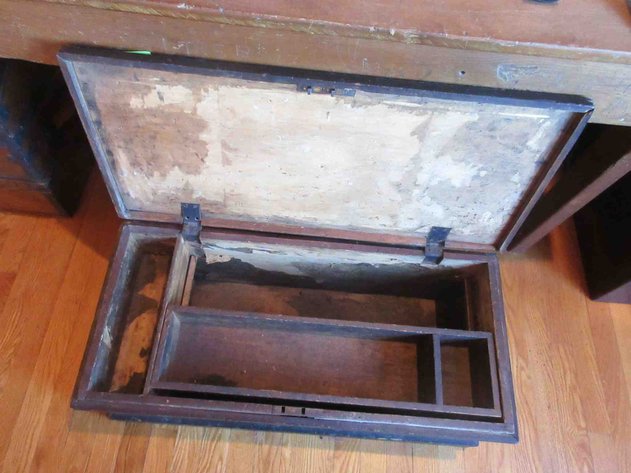 Image for Antique wood carpenter's trunk