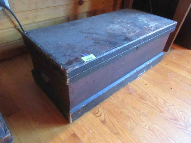 Image for Antique wood carpenter's trunk