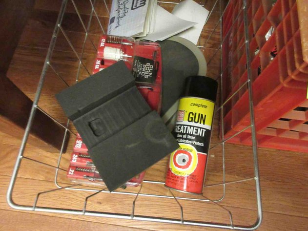 Image for Group of gun cleaning supplies