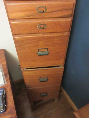 Image for Antique 7-drawer wood file cabinet