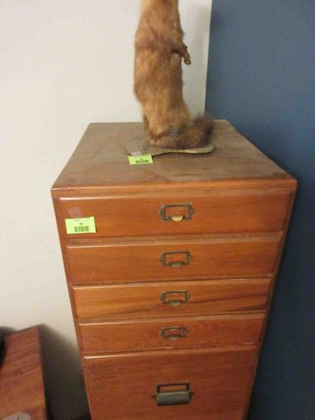 Image for Antique 7-drawer wood file cabinet