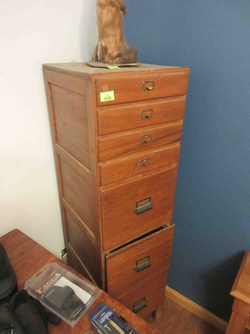 Image for Antique 7-drawer wood file cabinet