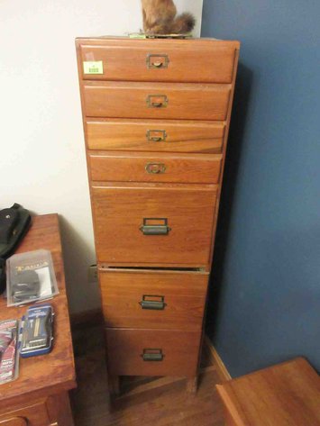 Image for Antique 7-drawer wood file cabinet
