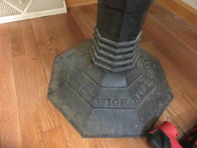 Image for Antique wood gaming table with Brunswick cast iron base