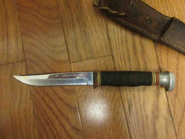 Image for Ka-Bar knife in leather sheath
