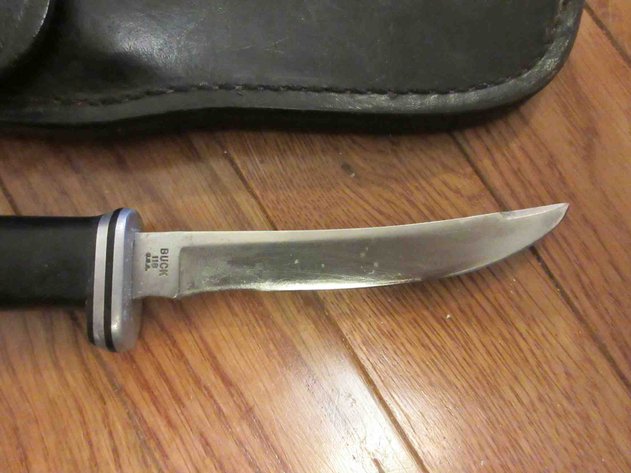 Image for Buck knife in leather sheath