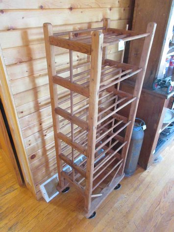 Image for Antique wood rolling shelf