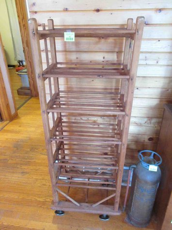 Image for Antique wood rolling shelf
