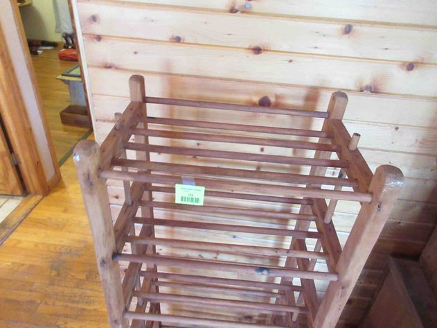 Image for Antique wood rolling shelf