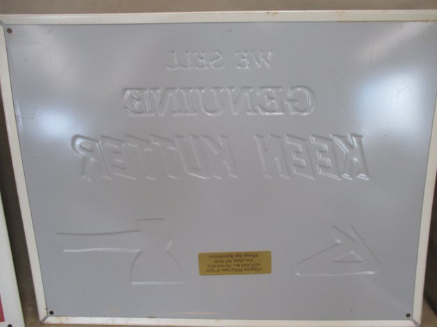 Image for (2) Keen Kutter metal embossed signs
