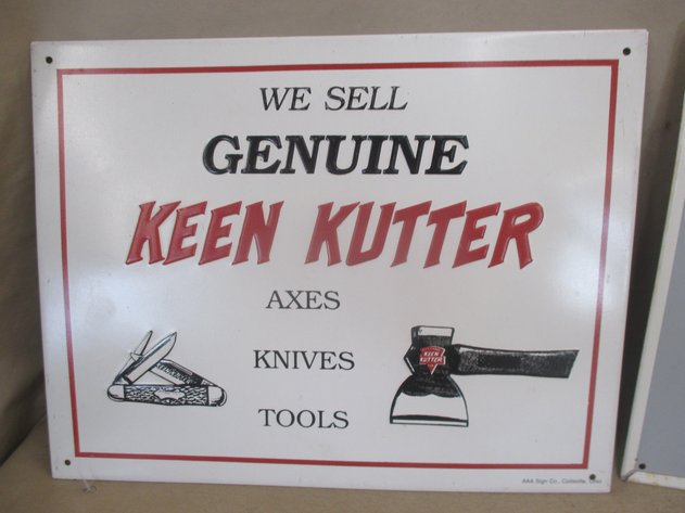 Image for (2) Keen Kutter metal embossed signs