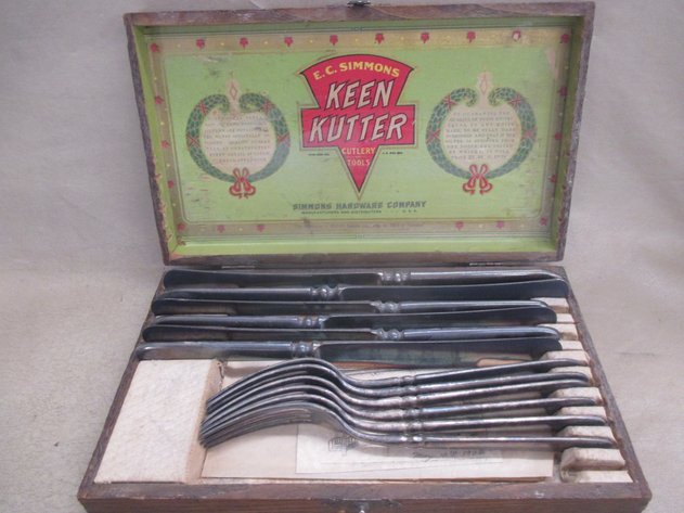 Image for Keen Kutter Simmons Hardware knives and forks in wood case