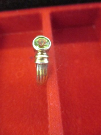 Image for .925 Sterling ring with green peridot stone