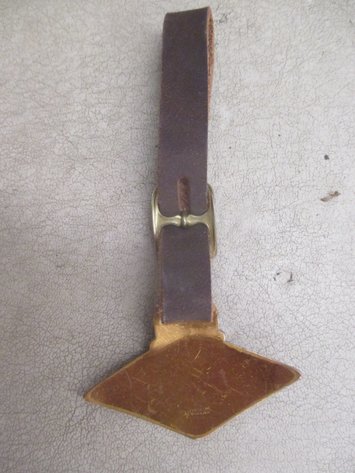 Image for Sharpleigh Hardware Co Diamond Edge watch fob on leather