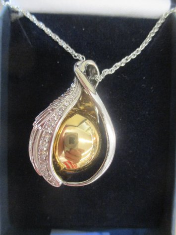 Image for Wing and gold ball pendant necklace
