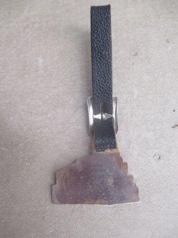 Image for DT&I enameled train watch fob on leather