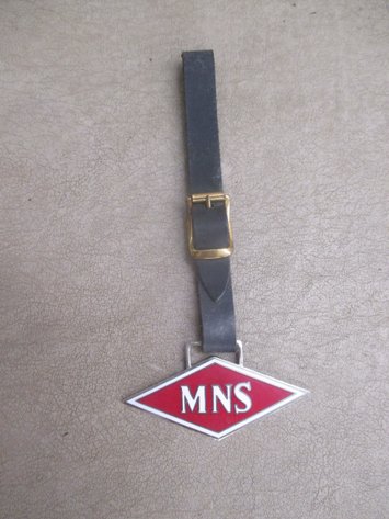 Image for MNS enameled watch fob on leather