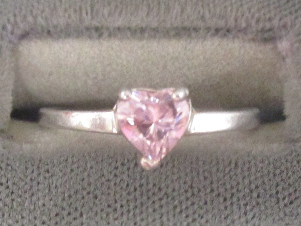 Sterling silver pink topaz ring