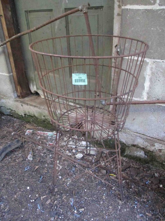 Wire basket on stand