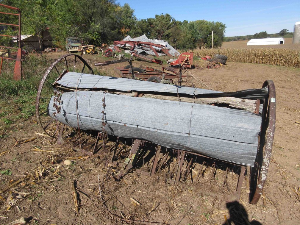 International Harvester H16.6 grain drill on steel wheels