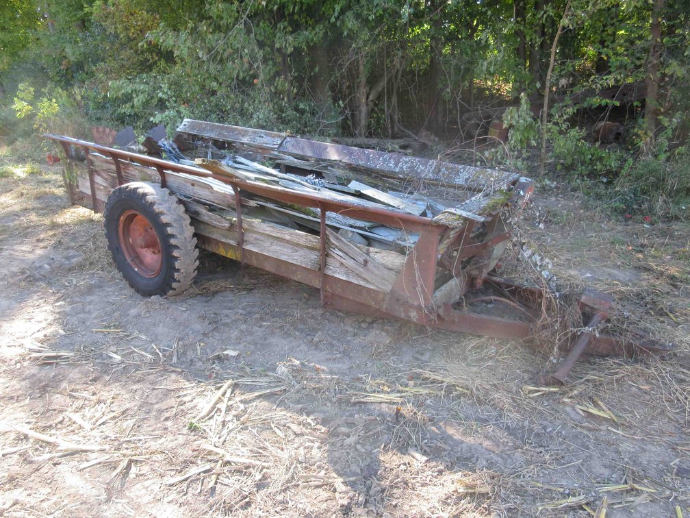 International Harvester wood box manure spreader