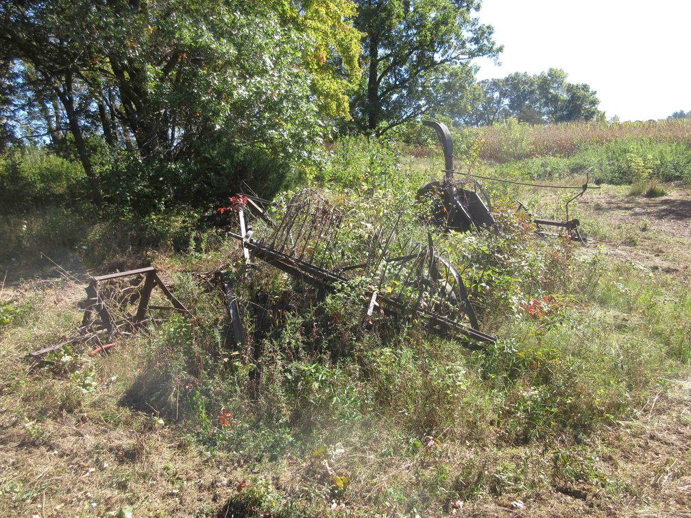 Group of scrap iron on hillside