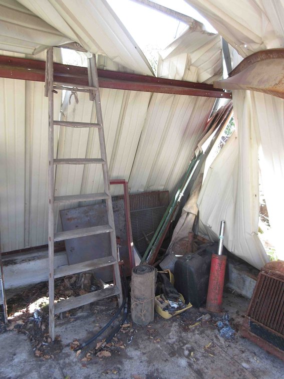 Group of steel in corner