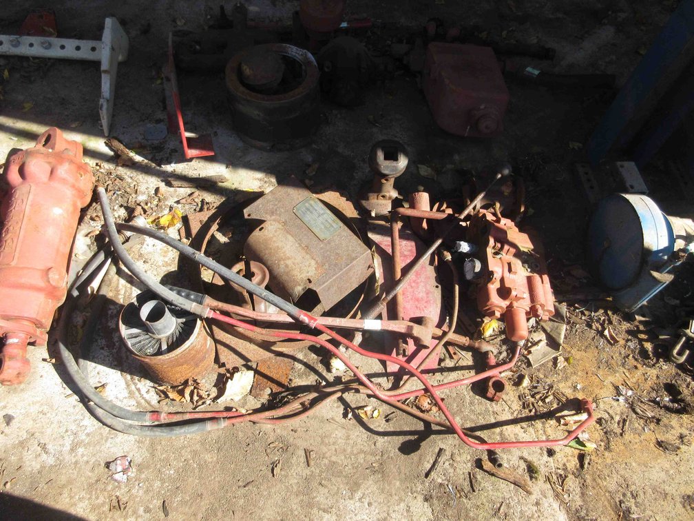 Group of tractor parts