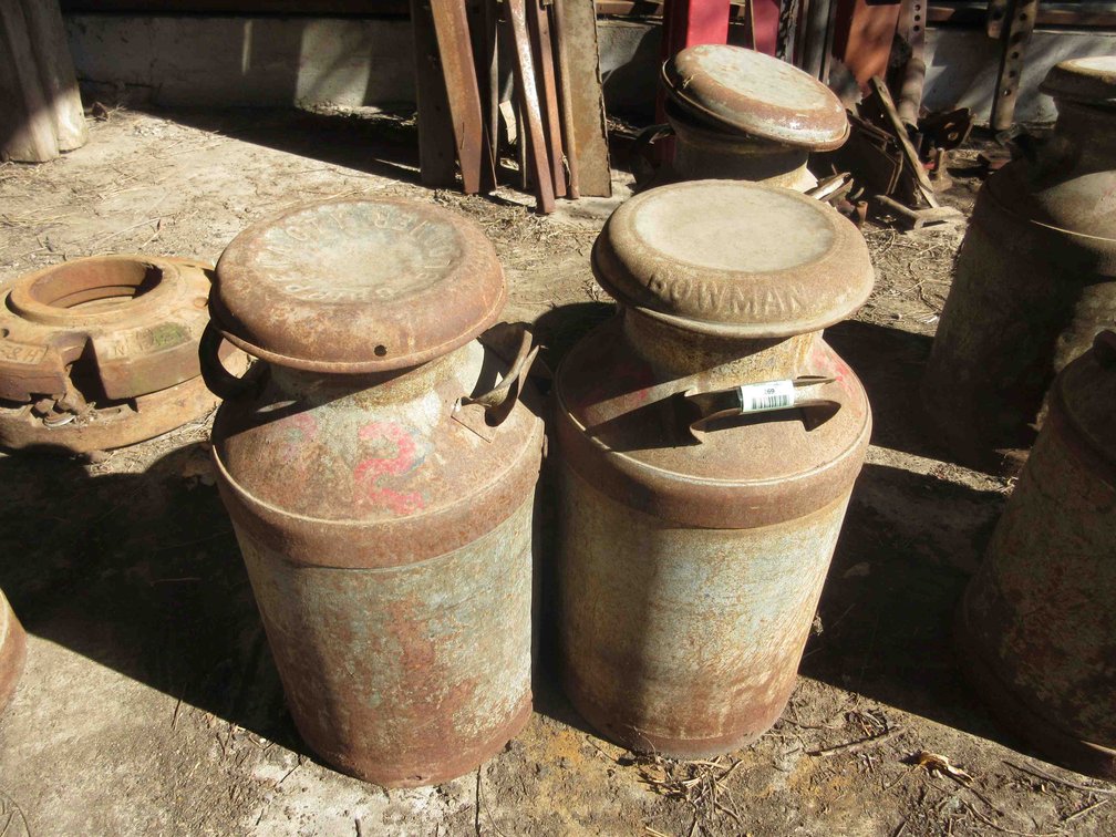 (2) Milk cans with lids
