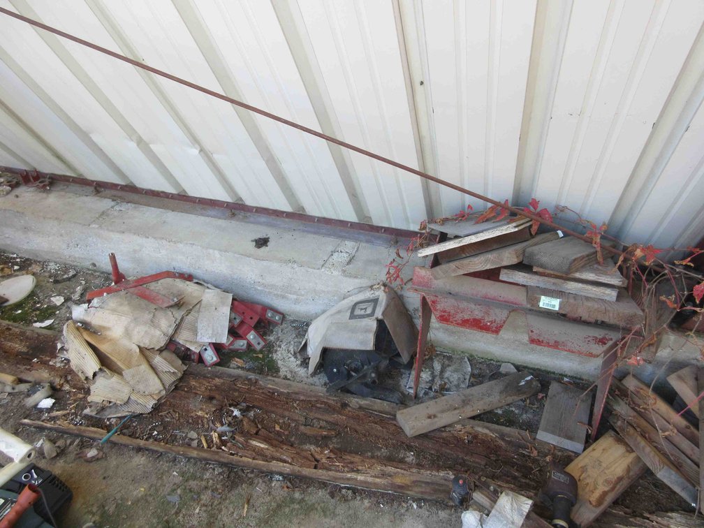 Group of parts along wall