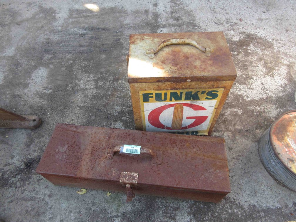 (2) Metal boxes with contents