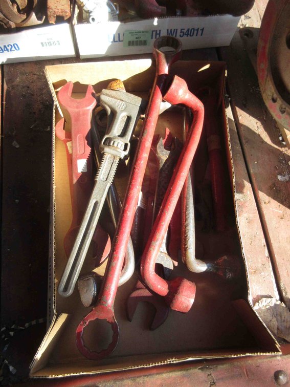 Flat of International Harvester wrenches