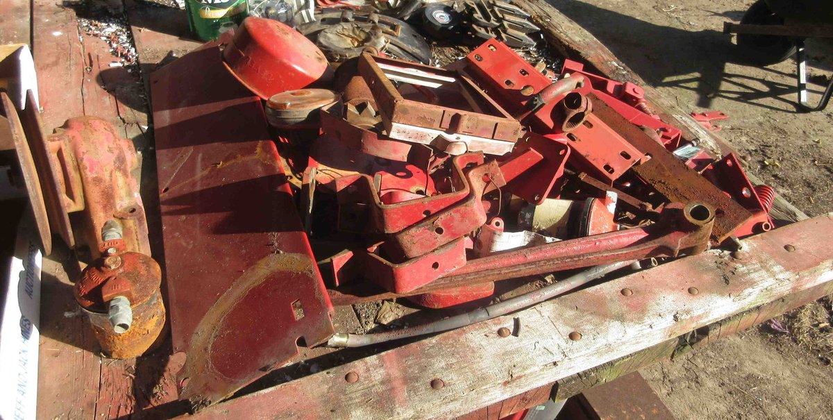Group of tractor parts