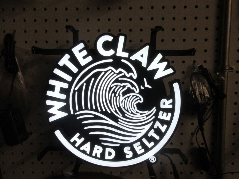 New LED plastic White Claw lighted wall sign