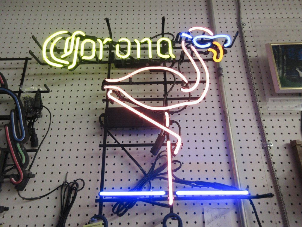 Neon lighted Corona Beer wall sign