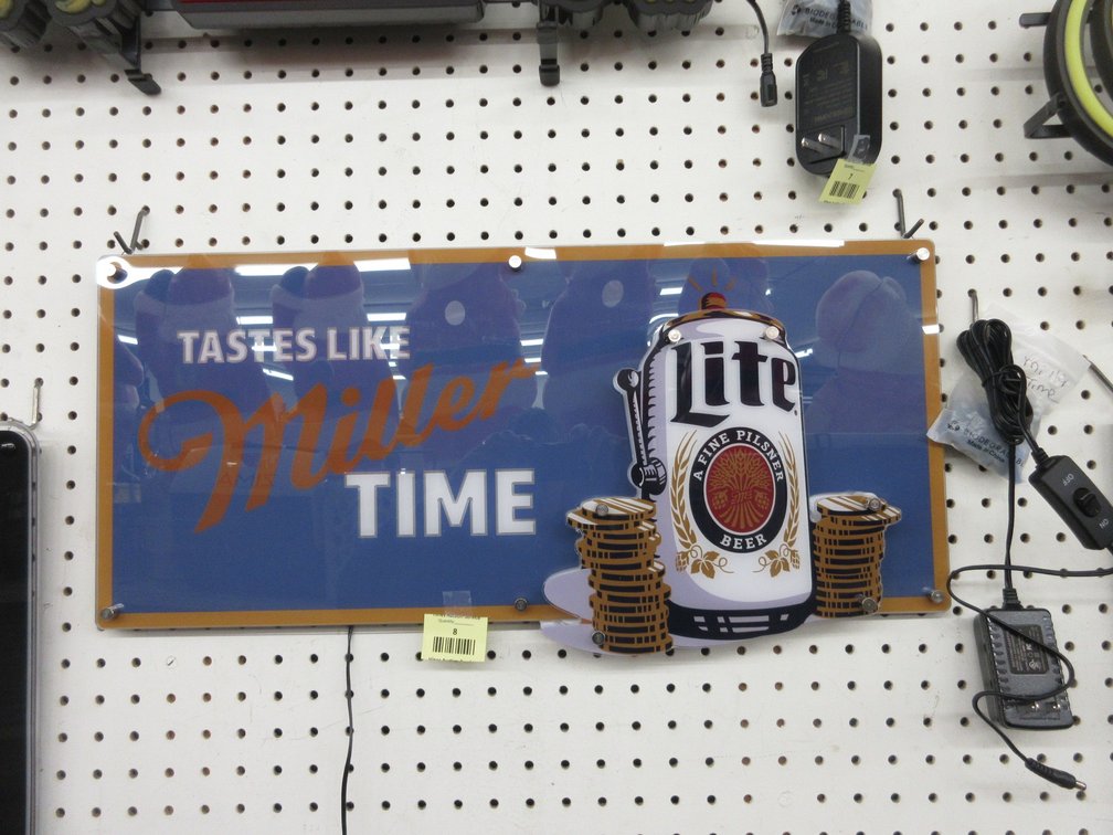 New plastic Miller Lite lighted wall sign