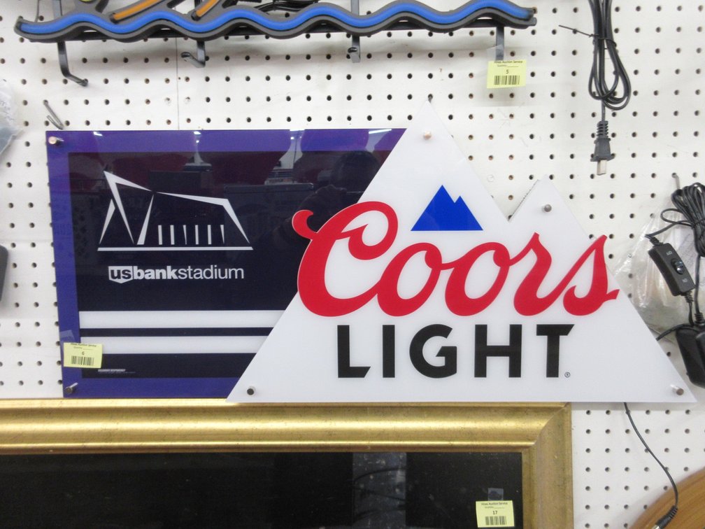 New plastic Coors Light US Bank Stadium lighted wall sign