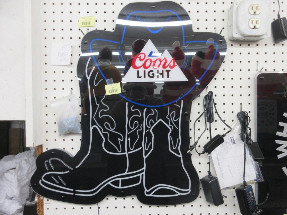 New LED Coors Light lighted wall sign Cowboy Boot