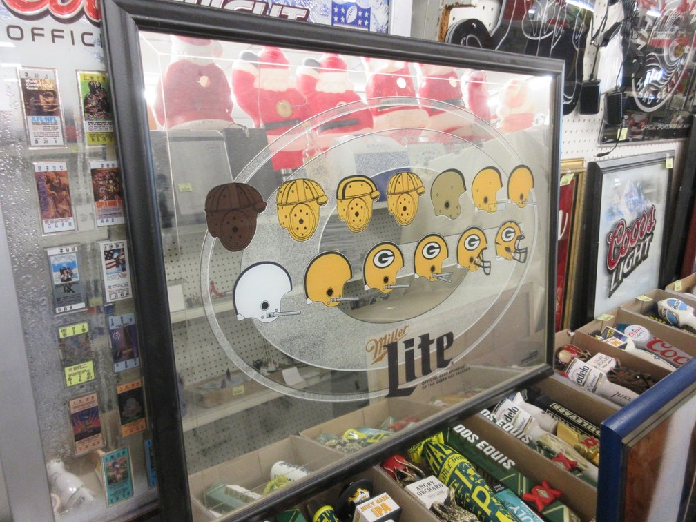 Miller Lite Green Bay Packer framed mirror