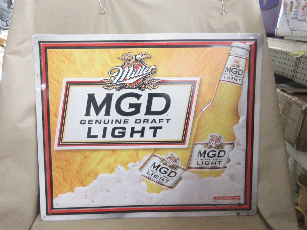 Miller MGD metal sign
