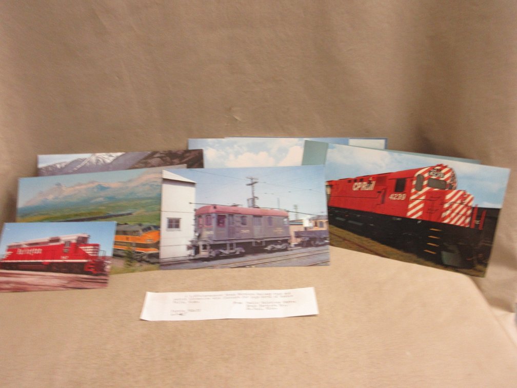 (9) Picture postcards of trains