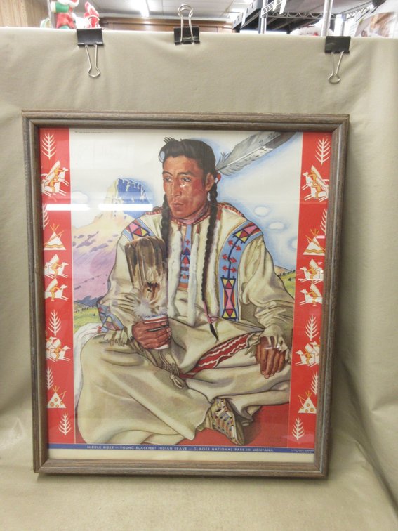 Framed Great Northern Railway "Middle Rider" poster