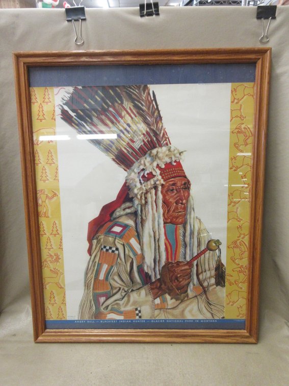 Framed Great Northern Railway "Angry Bull" poster