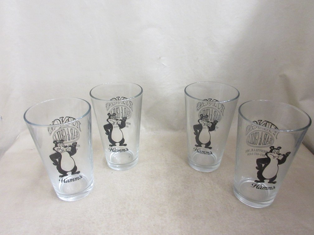 (4) Kings Bar, Miesville, MN Hamm's beer glasses