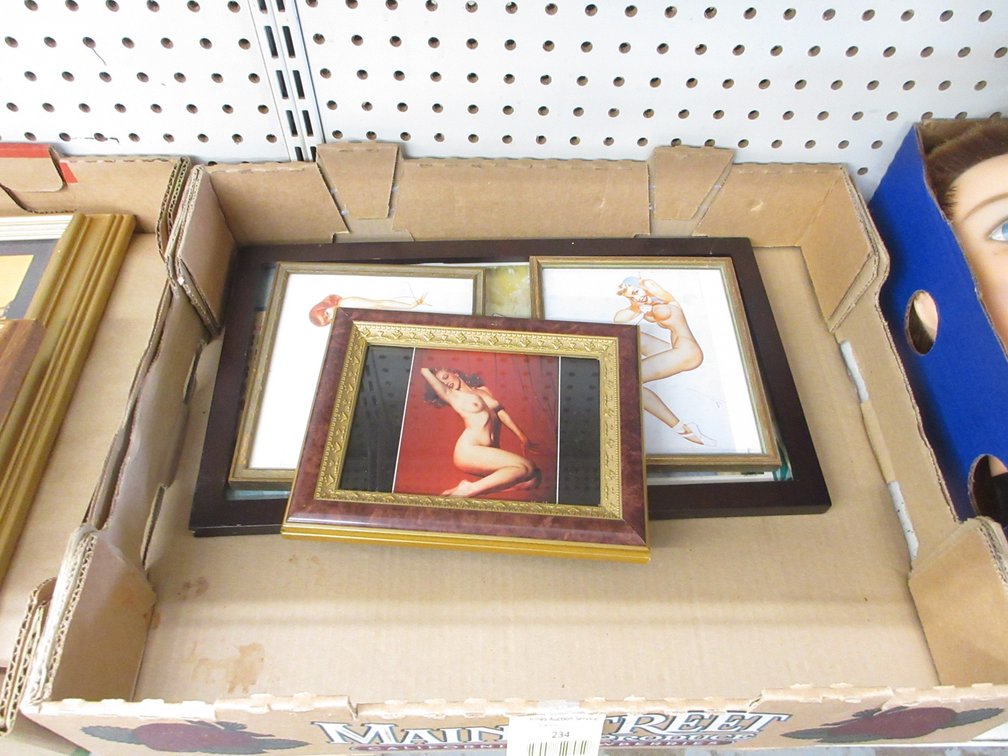 (3) Small framed pin-ups