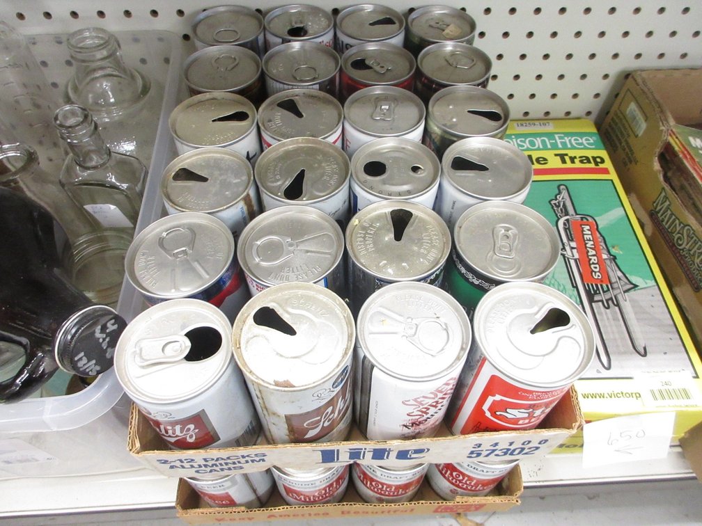 Empty beer can collection