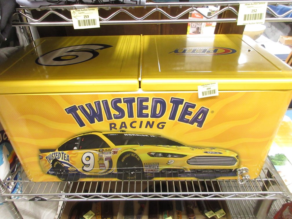 Twisted Tea rolling racing cooler